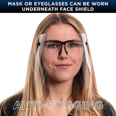 (Pack 25) TCP Global Salon World Safety Face Shields with Black Glasses Frames of - Ultra Clear Protective Full Face