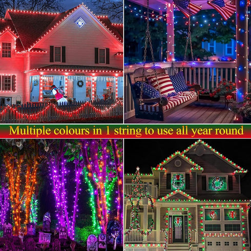 66FT 200LED Joomer Easter String Lights Outdoor - RGB Pastel String Lights with Remote, Waterproof Outdoor Indoor
