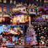 2 Pack 100 33Ft 8 Red White Green Christmas String Lights Battery Operated, LED String Lights with Timer Modes Outdoor