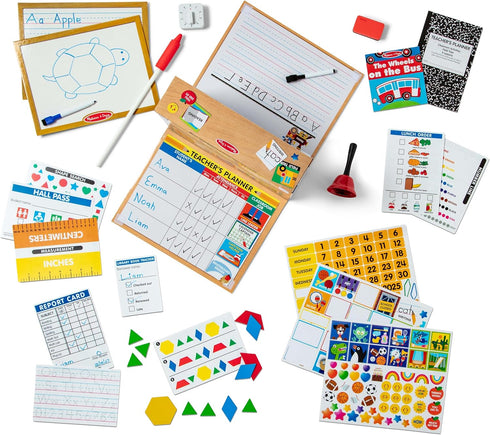 Melissa & Doug School Time! Classroom Play Set Game - Be Teacher or Student