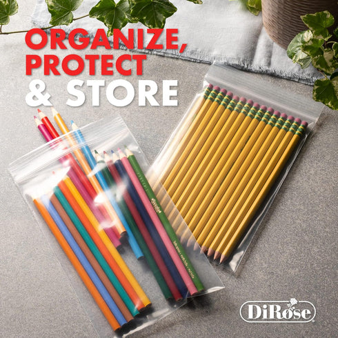Reclosable Poly Zip Top Bags, 5" x 8" (100 Count), 4 Mil Resealable Plastic Bags for Crafts