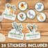 N&G NEW GENERATION LLC 35 Potty Training Chart for Toddlers Boys and Girls, Safari Potty Training Sticker Chart