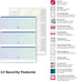 DocuGard Premier Prismatic Check, 13 Features, 8.5 X 11, Blue/Green Prismatic, 500/ream