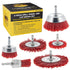 Dura-Gold 6 Piece Abrasive Nylon Wire Brush Set, Coarse Sanding, 1/4" Drill Shank for Rust Removal