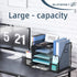 SUPEASY White Mesh Desk Organizer with File Holder, 5-Tier Paper Letter Tray, Magazine Holder for Office
