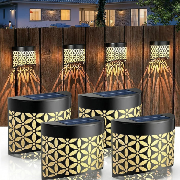 Generic Solar Wall Lights Outdoor 4 Pack, IP65 Waterproof LED Fence Deck Step