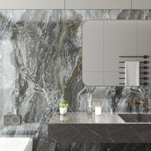 YENHOME Grey Marble Contact Paper, Peel and Stick Waterproof 17.7"X118" for Kitchen Countertops, Self-Adhesive Wallpaper