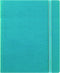 Filofax Refillable Notebook Classic, 10.8" x 8.5" Aqua - Elegant Leather-Look Cover with Moveable Pages, Elastic