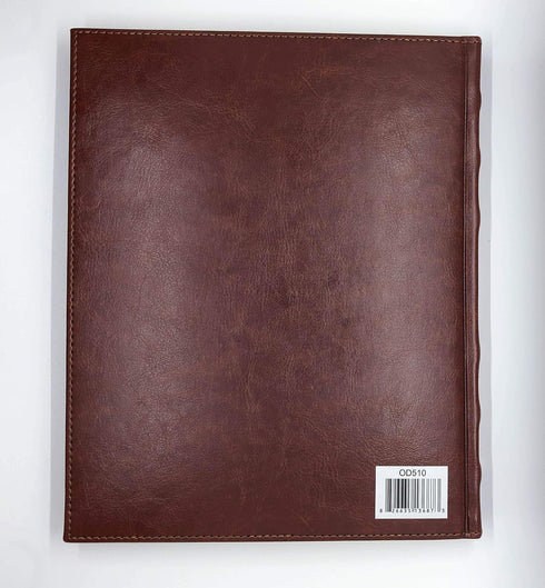 Eccolo Lined Executive Journal Notebook with Gold Edges, 256 Pages of Acid-Free Paper, Hard Cover Realistic Faux Leather, Lay Flat Design (Brown, 8x10 inches) by WORLD TRAVELER