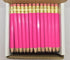 Express Pencils Deep Pink Half Pencils with Eraser - Golf, Classroom, Mini, Hexagon, Non Toxic, #2 Pencil (Box of 48)