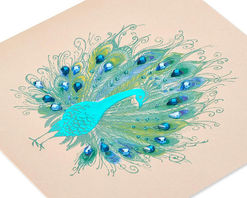 Papyrus Blank Card (Elegant Peacock)