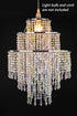 3 12.6 inches, Waneway Large Tiers Beads Pendant Shade, Ceiling Chandelier Lampshade with Acrylic Jewel Droplets