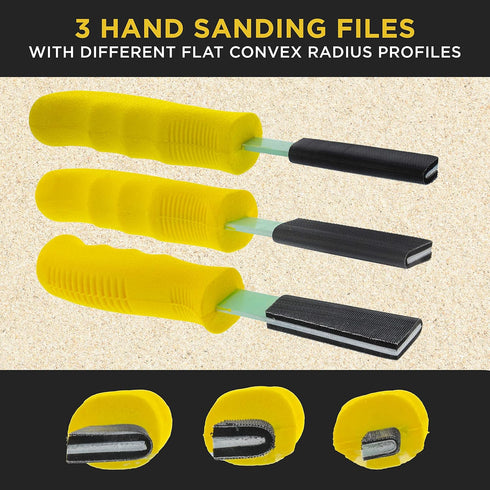 Dura-Gold Sanding Stick Kit with 40 Sheet Sandpaper, Yellow Flat Ergo Handle Starter Kit