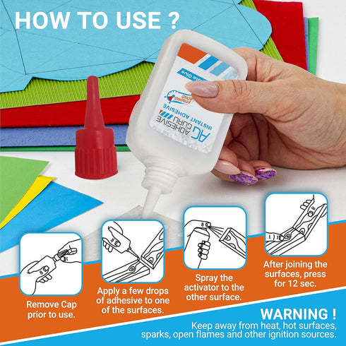 CA Glue with Activator by Adhesive Guru - Woodworking Cyanoacrylate Glue (0.9 oz - 3.38 fl oz)