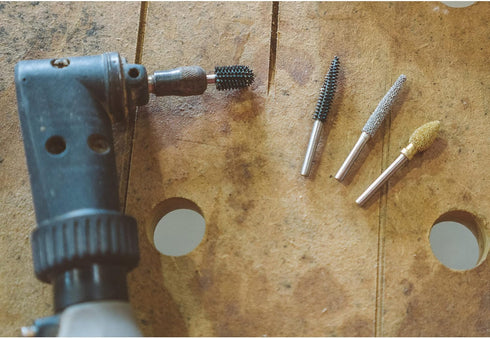 Kutzall Extreme Cylinder Burr, 1/8" Shaft Very Coarse Woodworking Attachment for Dremel, DeWalt