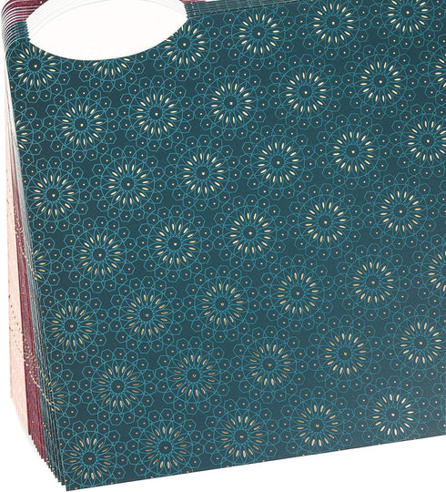 U Brands 3 Tab File Folders, Fleuri Jewel Tones, 24 Count for Organizing Documents