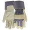 BOSS Women's Guard Split Cowhide Leather Palm Work Gloves, Medium/Large, Extended Safety Cuff, Blue/Cream