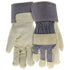 BOSS Women's Guard Split Cowhide Leather Palm Work Gloves, Medium/Large, Extended Safety Cuff, Blue/Cream