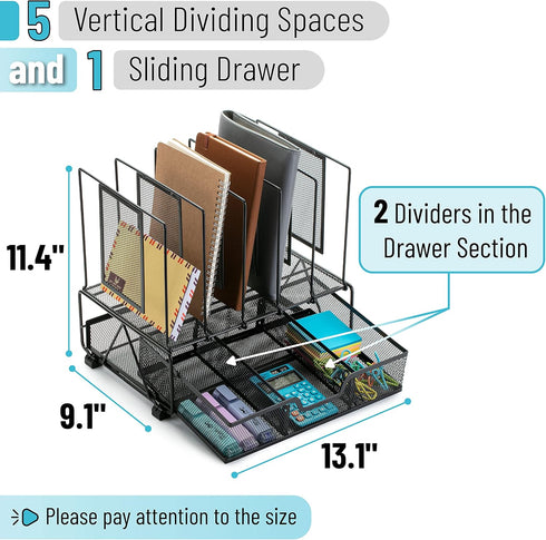 Mr. Pen- Mesh Desk Organizer with Drawer, Office Desk Organizers and Accessories, Desktop & Desk File Organizer by Mr. Pen