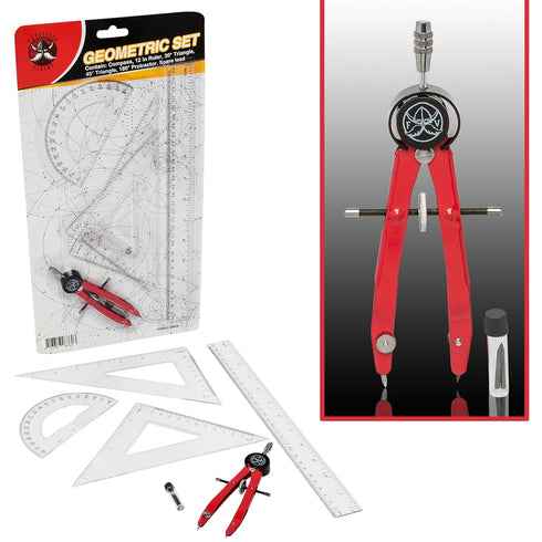 Protractor and Compass for Kids Geometry with Rulers and Two Set Squares