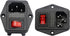 zdyCGTime 10A 250V AC Rocker Switch Power Socket, 3 Pin IEC320 C14 Inlet Module Plug Fuse, 2 Packs