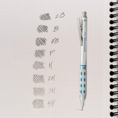 Pentel C257BPHB6 Super Hi-Polymer Lead Refills, 0.5mm, 0.7mm, HB, Black, 30/Tube, 6 Tubes