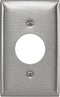 Bryant Electric SS7 1-Gang, 1-Single Receptacle Diameter Opening, Standard Size 302/304 Stainless Steel Wallplate, 1.40"