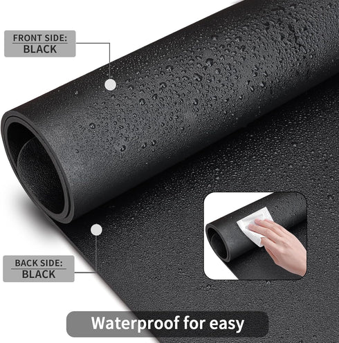 KINGFOM Desk Pad, PU Leather Office Desktop Protector with Comfortable Writing Surface (23.6" x 11.8", Black)