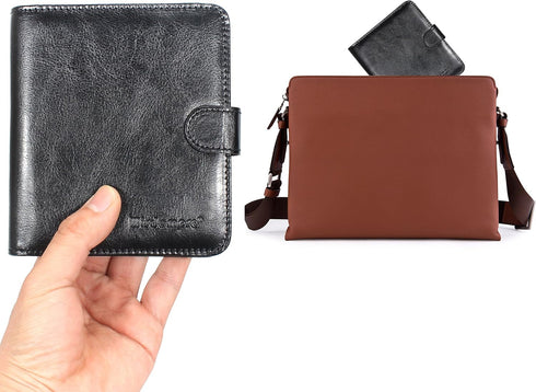 64 64 14 Wisdompro Business Card Book Organizer, Premium PU Leather Wallet Name Credit ID Card Holder Case