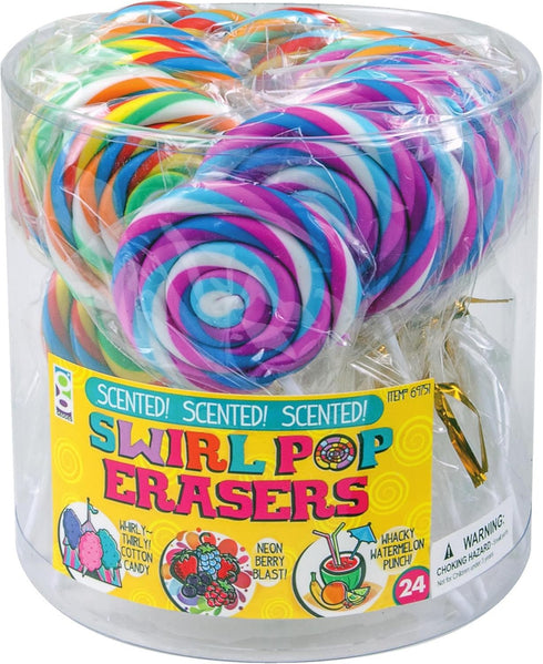 Raymond Geddes Swirl Pop Food Erasers - Pack of 24