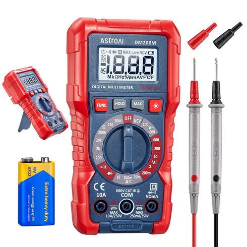 AstroAI Digital Multimeter Voltage Tester, TRMS 2000 Counts Volt Meter for AC/DC Voltage & Current Measurement