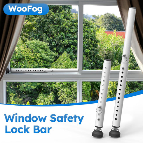 Jammer 11" 18" 2 WooFogShortSecurity Bars for Sliding/Vertical Window, Adjustable Window Bars Security