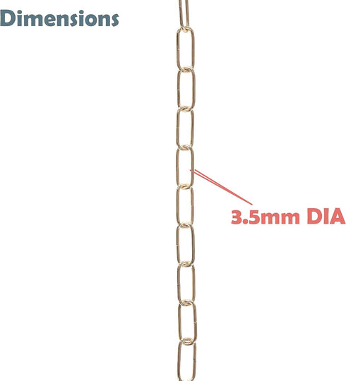 Aspen Creative 21120-13-1, 3 10 Warm Brass, Steel Feet Heavy Duty Chain for Hanging Fixture/Swag Light/Plants, Gauge
