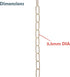Aspen Creative 21120-13-1, 3 10 Warm Brass, Steel Feet Heavy Duty Chain for Hanging Fixture/Swag Light/Plants, Gauge
