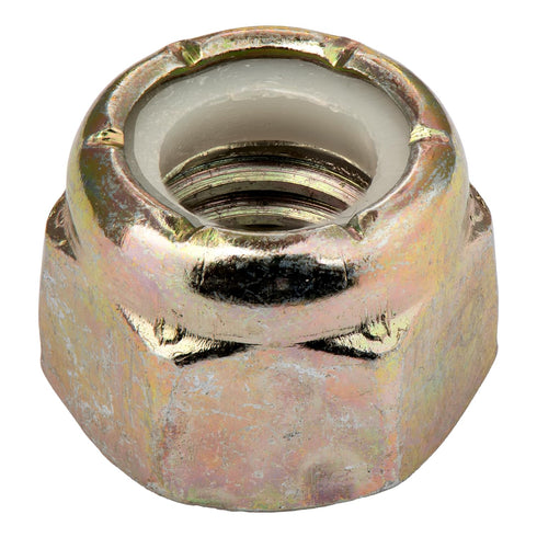 MAKERS BOLT 3/8"-16 (10 Pack) Grade 8 Nylon Insert Locknuts, Coarse Thread, Yellow Zinc