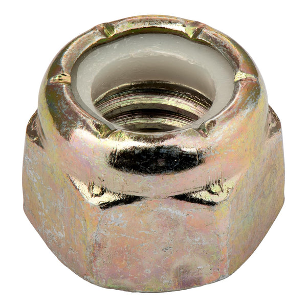 MAKERS BOLT 3/8"-16 (10 Pack) Grade 8 Nylon Insert Locknuts, Coarse Thread, Yellow Zinc