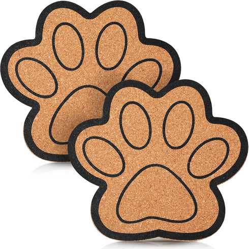 Decorative Cork Bulletin Board for Walls, Dog Paw Shape Memo Bulletin Pin Board for Office Home Kitchen (2 Pieces)