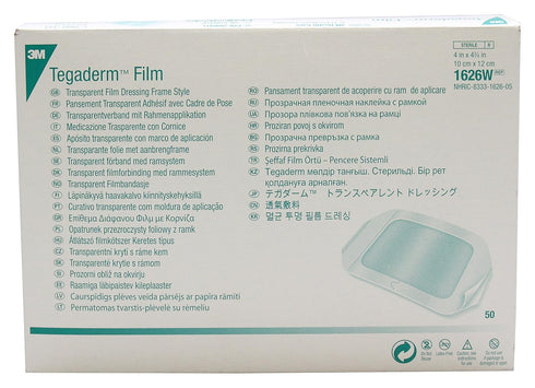 3M Health Care 1626W Tegaderm Film Dressing, Frame Style, Rectangle, 4.75" Width,