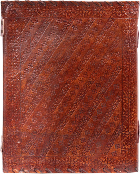 Leather Unlined Bound Journal | 13 x 10 inches Large Rustic Diary with 200 Pages
