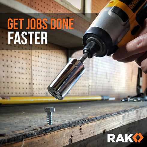 7-19mm Set, Set, RAK Super Universal Socket Tool, Universal Socket Wrench Gator Grip with Power Drill Adapter