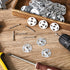 Fastener Kit Board Hardware Set, 1-1/4 Inch Galvanized Steel Washers and Stainless Steel Screws, 150 Pcs
