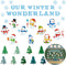 Haooryx 83Pcs Christmas Winter Snowmen Bulletin Board Set - Snowman Patterned Cut-Outs for Decor
