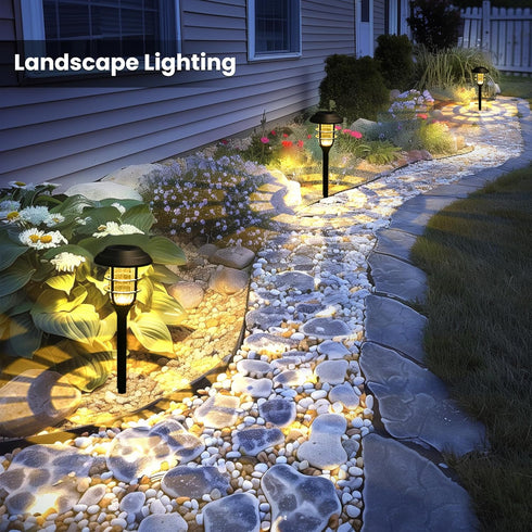 8 Pack(Warm SOLPEX Solar Lights for Outside, Solar Outdoor Pathway Garden Lights Waterproof, Solar Powered Landscape