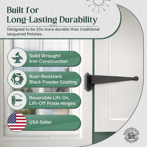 Offset 11" 2-5/8" Offsets Renovators Supply Manufacturing Black Strap Lift Off Pintle Hinge X Wrought Iron Pin Hinges
