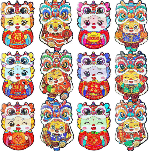 ETHOON 36 Pcs Chinese New Year 2024 Cute Dragon Shape Red Envelopes Lunar