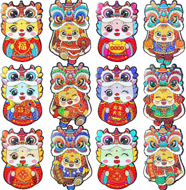 ETHOON 36 Pcs Chinese New Year 2024 Cute Dragon Shape Red Envelopes Lunar