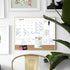 U Brands 4-in-1 Dry Erase Calendar Planner Board with Gold Frame, Office Supplies with Marker and Magnet (16” x 20”)