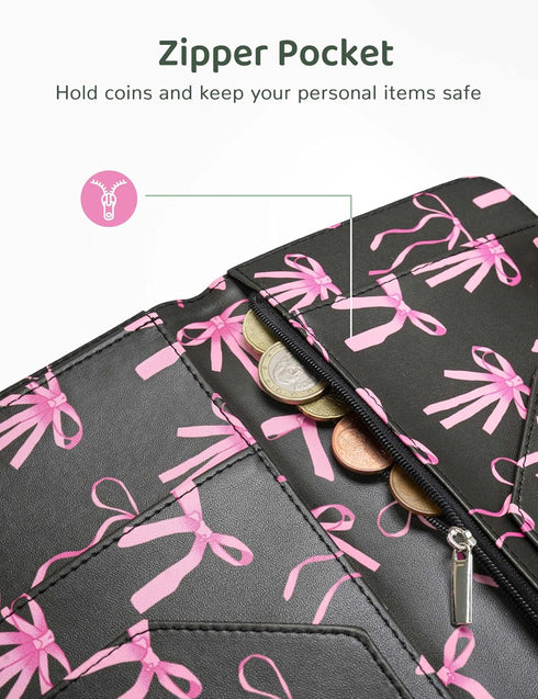 Server Book with Zipper Pocket and Magnetic Closure Server Booklet Waitress Book Serving Book with Money Pocket