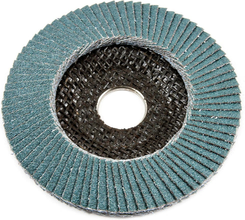 Forney Flap Disc, Type 29 Blue Zirconia, 120-Grit, 4-1/2-Inch, 7/8-Inch Arbor