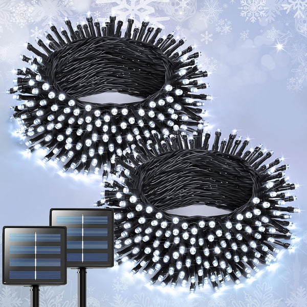 JMEXSUSS 2 Pack Solar String Lights Outdoor Waterproof, Total 400 LED 151FT